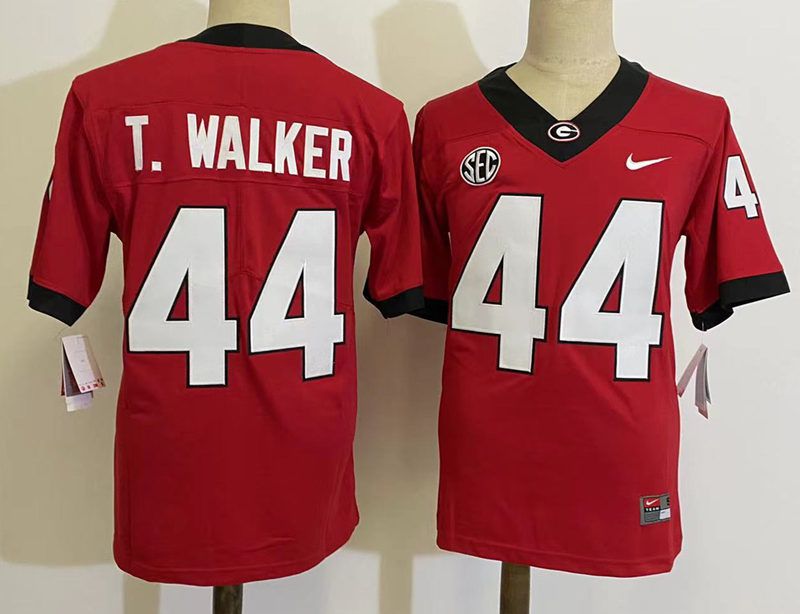 Men Georgia Bulldogs #44 T.Walker Red Nike 2025 NCAA Jersey
